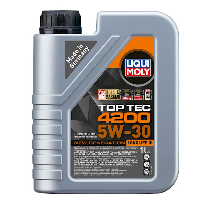 ACEITE 5W-30 LIQUI MOLY TOP TEC SINTETICO  1LT
